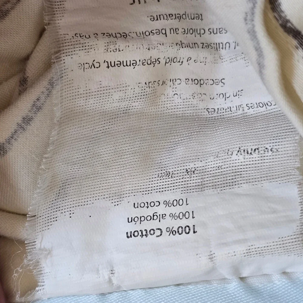 Beddy White Cotton Clipped Jacquard Grid Pillow Sham Frayed Edge 20x34 King Set‎
